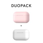 COMBI DEAL - Subbs - Siliconen Bescherm Hoesjes Covers Roze + Wit voor Apple AirPods Pro - DUOPACK