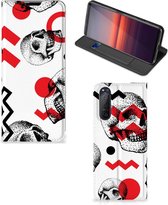 Bookstyle Case Sony Xperia 5 II Smart Cover Skull Red