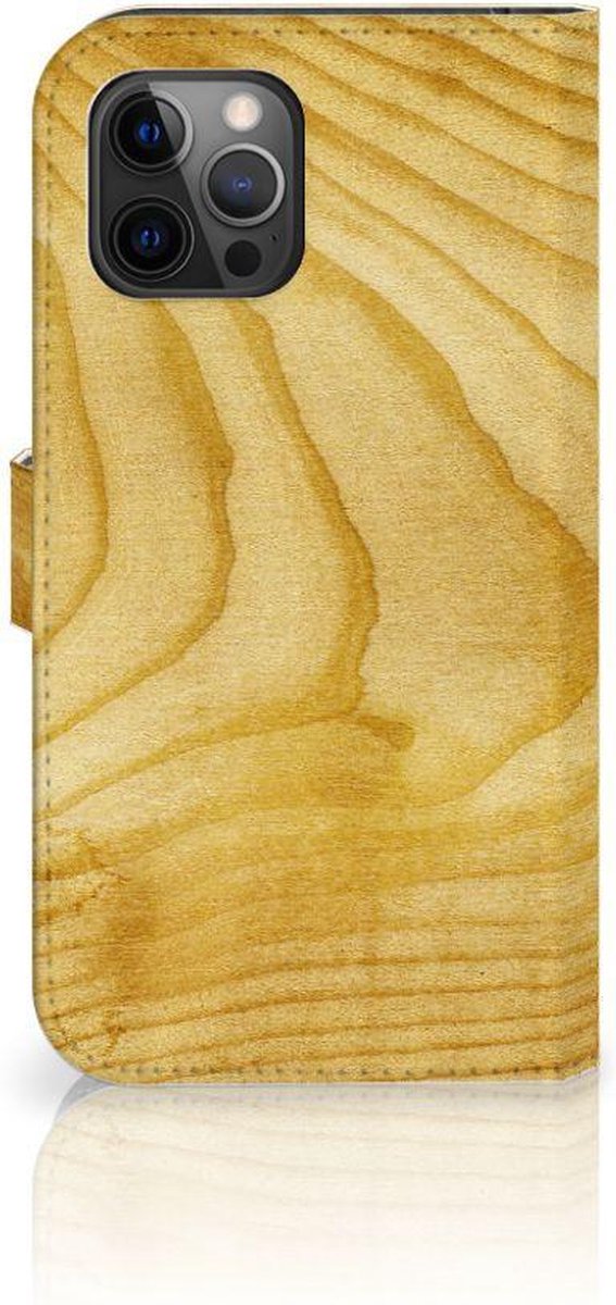 Book Case voor Apple iPhone 12 Pro Max Book Style Case Licht Hout