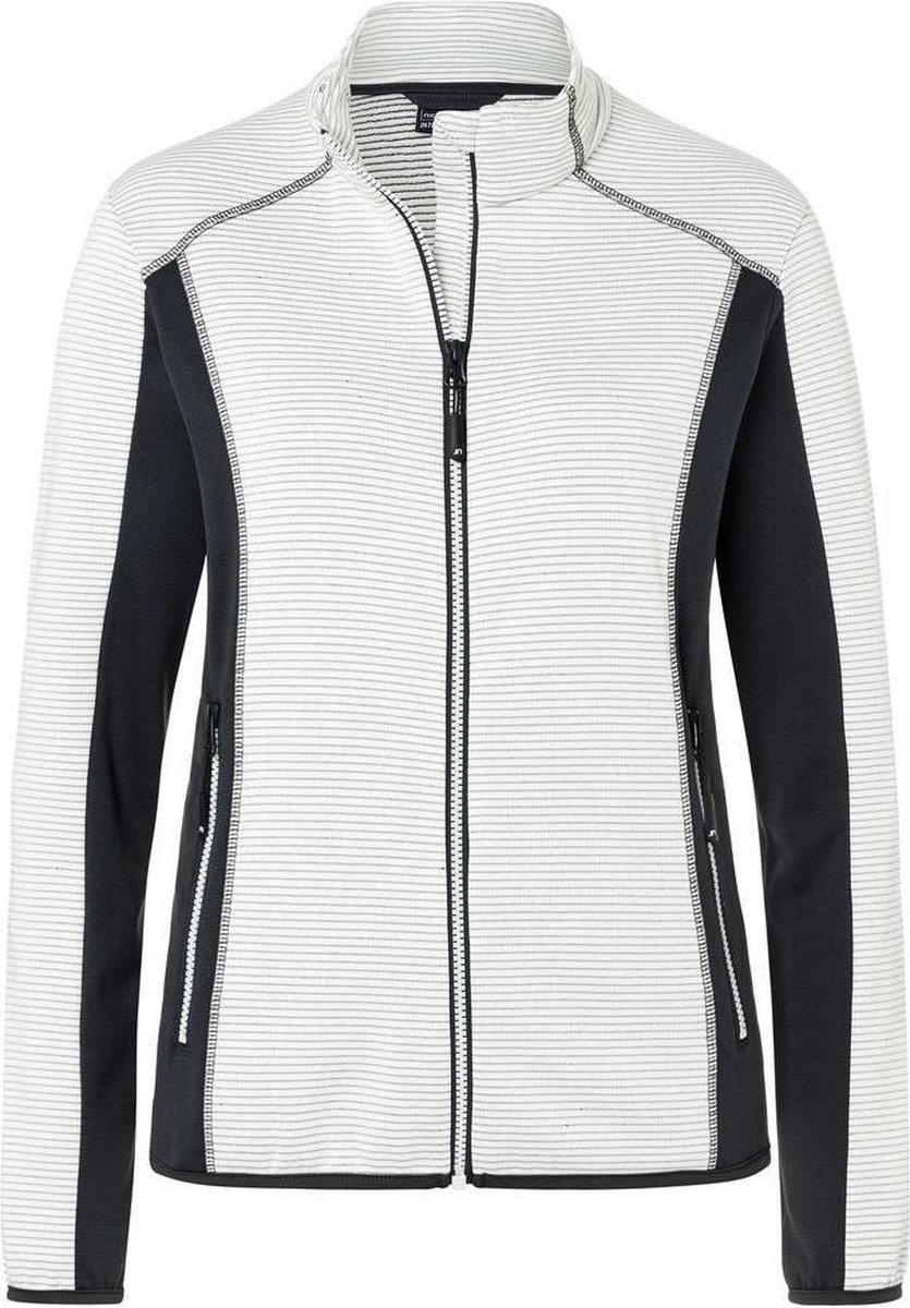 James and Nicholson Dames/dames structuur fleece jack Gebroken /koolstof Wit