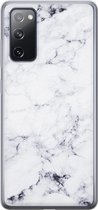 Leuke Telefoonhoesjes - Hoesje geschikt voor Samsung Galaxy S20 FE - Marmer grijs - Soft case - TPU - Marmer - Grijs