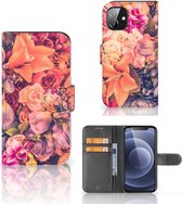 Flipcase Apple iPhone 12 Mini Telefoon Hoesje Cadeau voor Moeder Bosje Bloemen