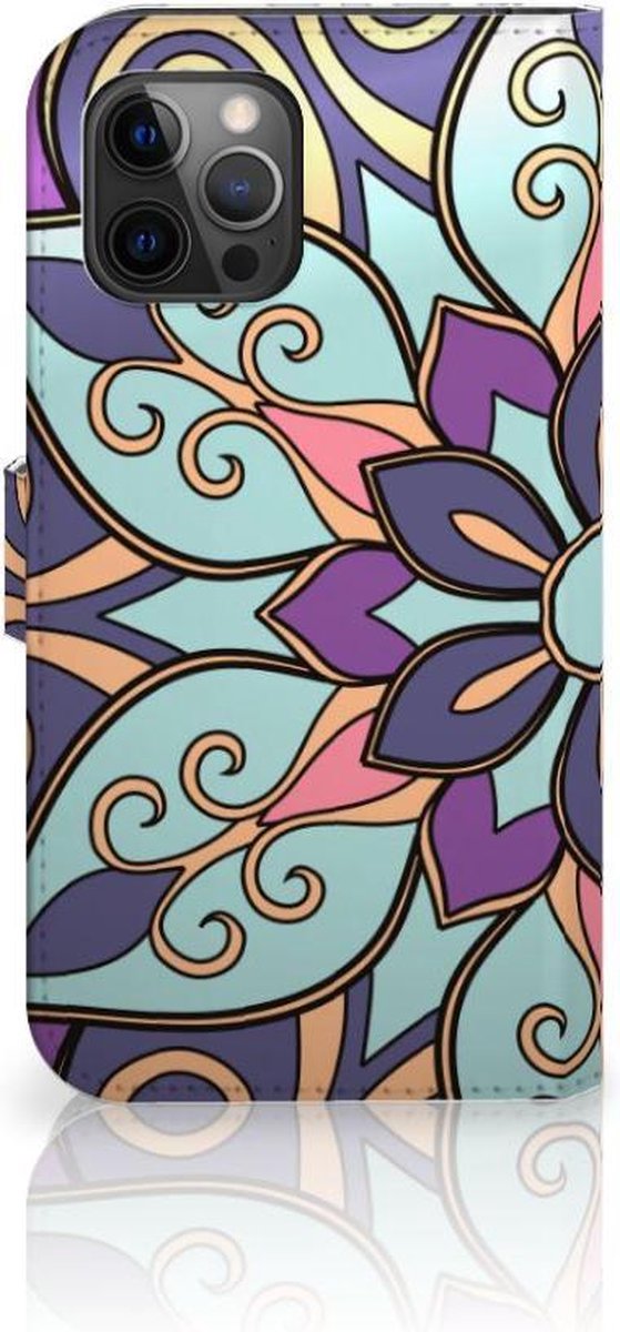 Apple iPhone 12 Pro Max Hoesje Purple Flower