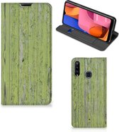 Telefoon Hoesje Geschikt voor Samsung Galaxy A20s Wallet Case Green Wood
