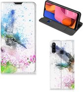 Hoesje Geschikt voor Samsung Galaxy A20s Wallet Book Case Vogel