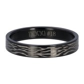 iXXXi Jewelry Vulring 4 mm Black Zebra Zwart - maat 17