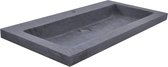 Saqu Freestone Wastafel - 80x46cm - Hardstenen - 1 kraangat - Zwart - Wastafelmeubel