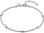 Twice As Nice Armband in zilver, slangketting met 5 buisjes  16 cm+3 cm