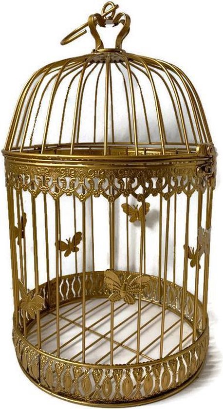 Oefening Geweldig Tweede leerjaar Grote gouden vogelkooi - decoratieve gouden kooi - ShineDesign | bol.com