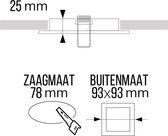 Pragmi Rodos Pro - Inbouw Vierkant - Mat Zwart - 93mm - Philips Hue - LED Spot Set GU10 - White Ambiance - Bluetooth