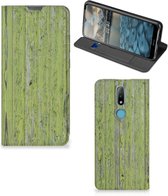 Telefoon Hoesje Nokia 2.4 Wallet Case Green Wood