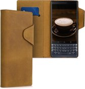 kalibri telefoonhoesje voor Blackberry KEYtwo (Key2) - Hoesje met pasjeshouder en standaard - lichtbruin - Wallet case