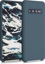 kwmobile telefoonhoesje geschikt voor Samsung Galaxy S10 - Hoesje met siliconen coating - Smartphone case in leisteen