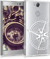 kwmobile telefoonhoesje voor Sony Xperia XA2 - Hoesje voor smartphone in wit / transparant - Vintage Kompas design