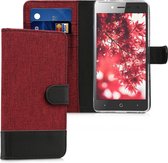 kwmobile telefoonhoesje geschikt voor ZTE Blade L7 - Hoesje met pasjeshouder in donkerrood / zwart - Case met portemonnee