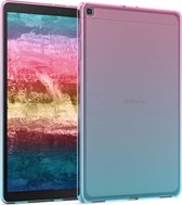 kwmobile hoes voor Samsung Galaxy Tab A 10.1 (2019) - siliconen beschermhoes voor tablet - Tweekleurig design - roze / blauw / transparant