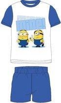 Minions Kinder Shortama Zomerset Maat 98 Wit/Blauw - 1 stuk