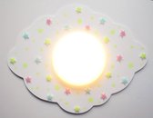 Funnylight kids lamp LED wolk wit - mooie plafonniere met multicolour glow in the dark sterren voor de baby en kinderkamer