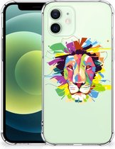 Étui pour téléphone portable iPhone 12 Mini Belle couverture arrière en TPU avec bord transparent couleur Lion