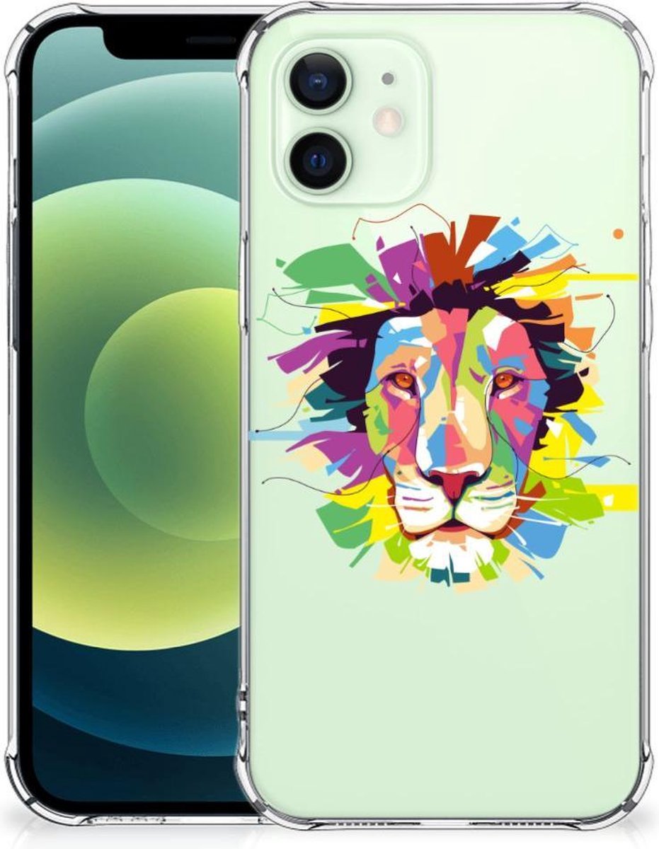 iPhone 12 Mini Stevig Bumper Hoesje Lion Color