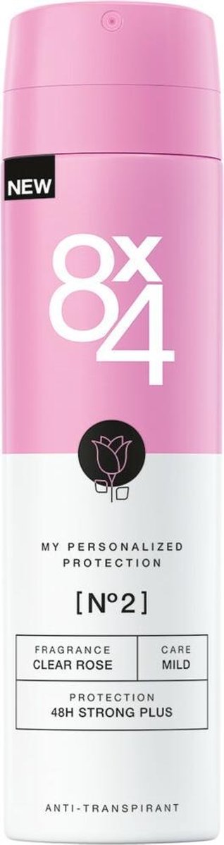 8x4 Deodorant Spray No 2 Clear Rose 150 ml