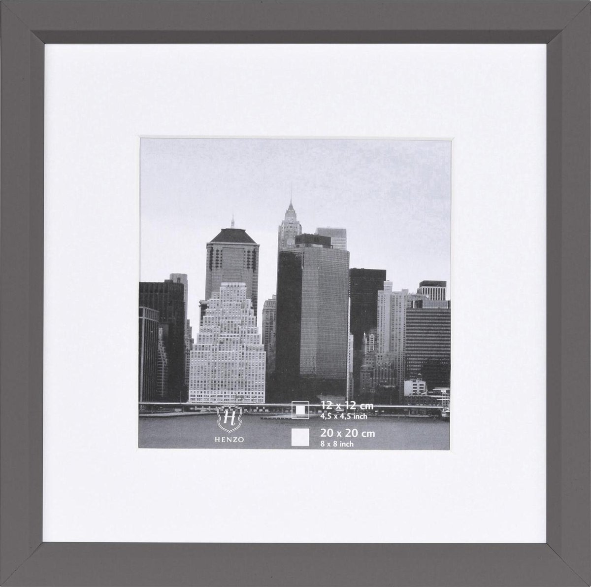 Henzo Fotolijst - Henzo - Metallica - Fotomaat 20x20 cm - Donkergrijs