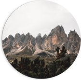 Dibond Wandcirkel - Gebergtes - 90x90cm Foto op Aluminium Wandcirkel (met ophangsysteem)