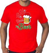 Grote maten Ho ho hold my beer fout Kerstshirt / Kerst t-shirt rood voor heren - Kerstkleding / Christmas outfit 4XL