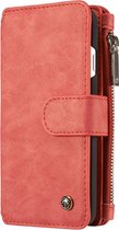 CaseMe iPhone 7 Luxe Portemonnee Hoesje - uitneembaar met backcover (rood)