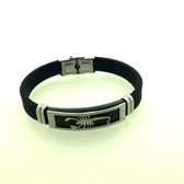 Siliconen armband met rvs accenten schorpioen