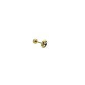 Helix piercing zeshoek chirurgisch staal transparant goudkleurig 6mm 1.2mm 6mm