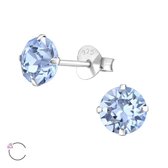 Aramat jewels ® - Aramat jewels oorbellen licht blauw swarovski kristal 925 zilver 6mm