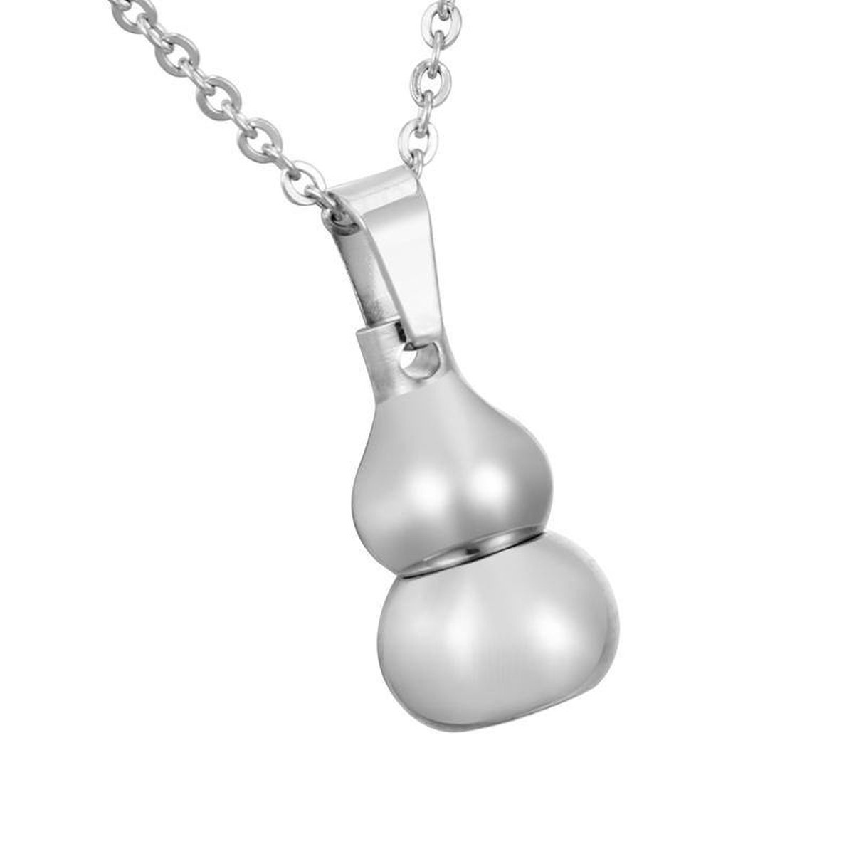 Aramat Jewels | Gedenkhangers | Ashanger Kalebas – 3x1,4cm RVS Staal Goudkleurig & Zilverkleurig | Zilverkleur | |15mm | Staal | Volwassenen | Verkleurd niet