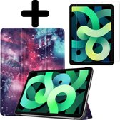 iPad Air 4 2020 Hoes Cover Book Case Met Screenprotector - Galaxy