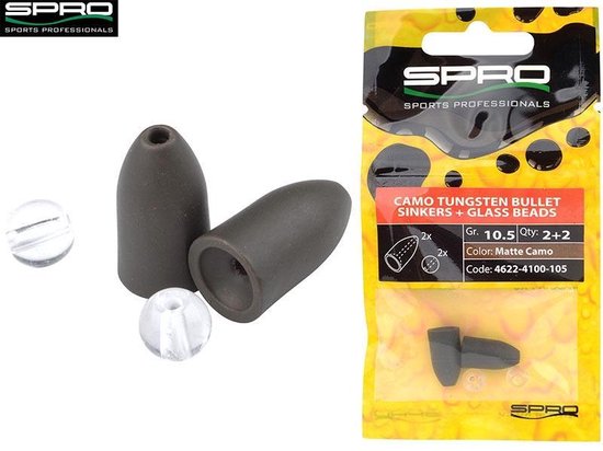 Spro Tungsten Bullet Sinker - 14 gram - matte green van Spro — afbeelding 3
