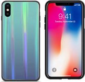 BackCover Aurora Glass - Telefoonhoesje - Hoesje voor Apple iPhone Xs Max - Blauw
