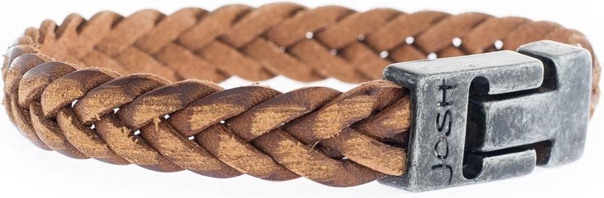 Josh Vintage Black-Cognac Armband (Lengte: 22.00 cm) - Cognac,Zwart