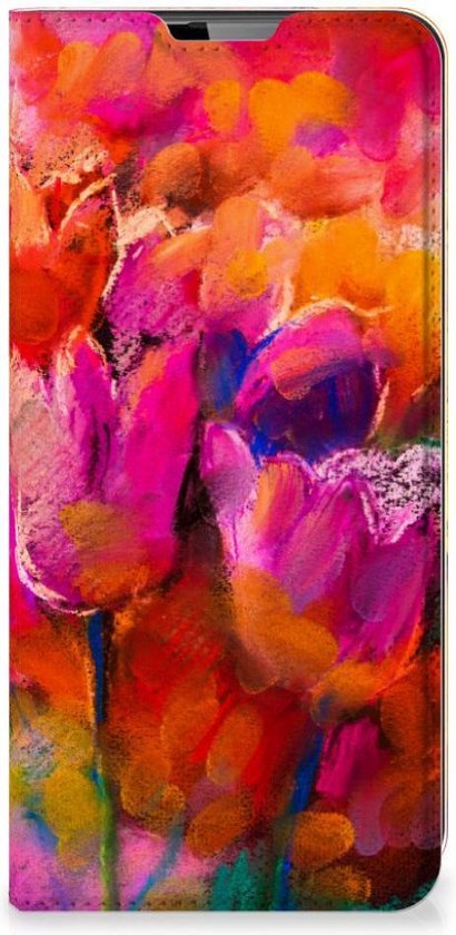 Coque avec Texte Motorola Moto G9 Plus Smart Cover Tulips
