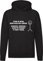 Bob has no arms  hoodie | trui | sweater | gehandicapt | handicap armen | grappig | cadeau | unisex | capuchon