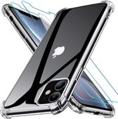 BixB iPhone 12 / iPhone 12 Pro Hoesje bookcase / wallet case portemonnee Hoesje Bruin En 2x Screenprotector