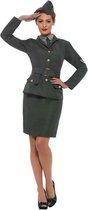 Smiffy's - Leger & Oorlog Kostuum - Saluut Sally Tweede Wereldoorlog Leger Officier Grijs - Vrouw - Grijs - Medium - Carnavalskleding - Verkleedkleding