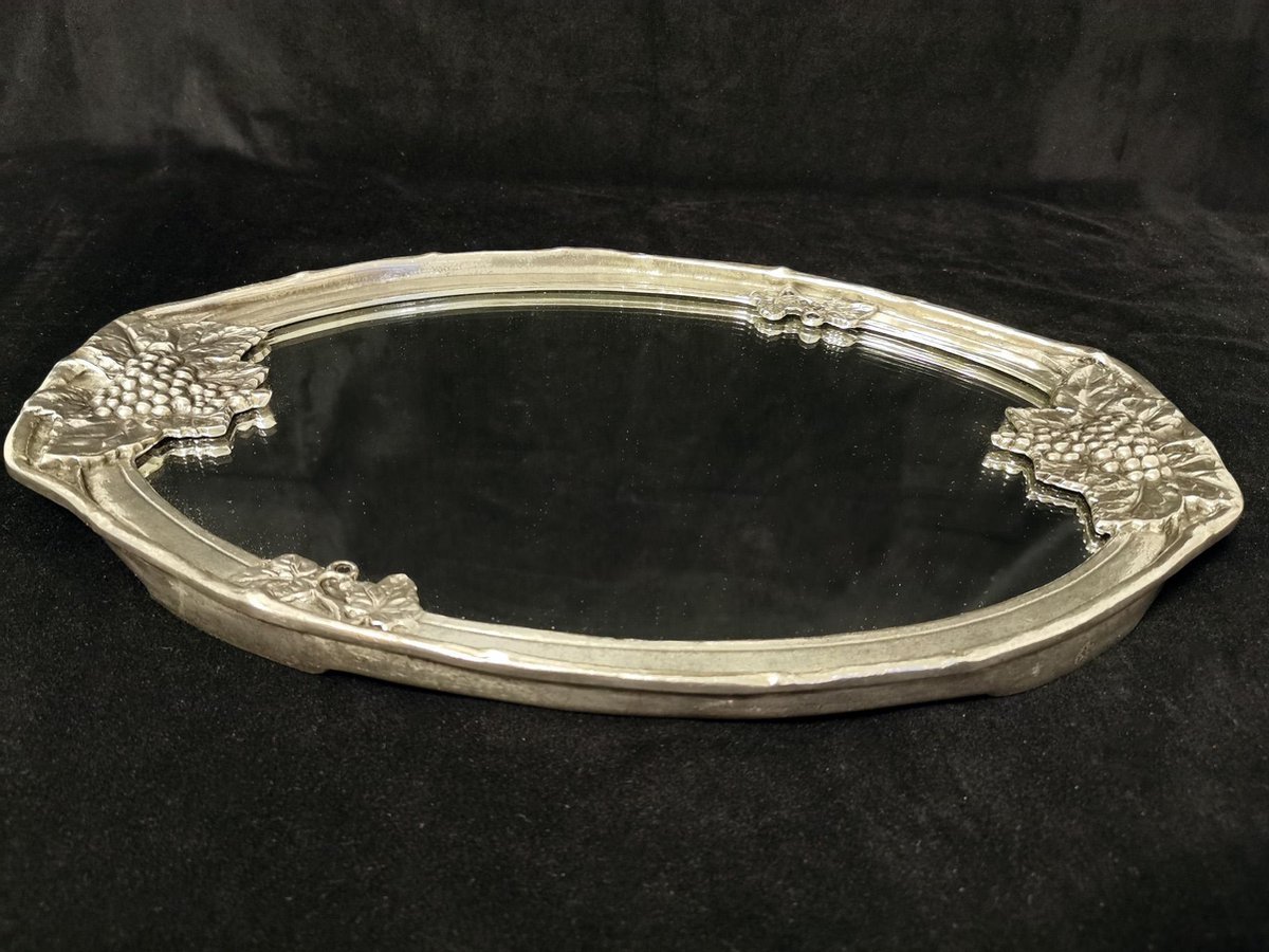 Dienblad - Ovaal - Spiegel - Kurz Edeltin- 41cm .