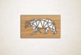 Line Art - Ijsbeer 1 vierkant - M - 51x90cm - Eiken - geometrische wanddecoratie