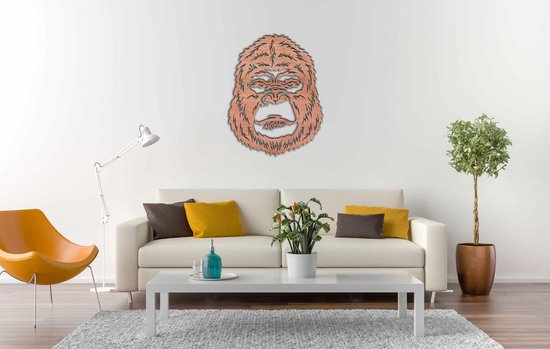 Décoration murale - Tête de Gorilla - M - 77x60cm - Contreplaqué - décoration murale - Line Art