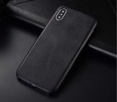 Shieldcase geschikt voor Apple iPhone X / Xs hoesje leer - zwart - Leren hoesje - Lederen case - Beschermhoes - Shockproof Beschermhoesje - Backcover
