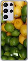 6F hoesje - geschikt voor Samsung Galaxy S21 Ultra -  Transparant TPU Case - Lemon & Lime #ffffff