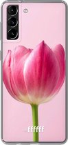 6F hoesje - geschikt voor Samsung Galaxy S21 -  Transparant TPU Case - Pink Tulip #ffffff