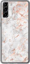 6F hoesje - geschikt voor Samsung Galaxy S21 Plus -  Transparant TPU Case - Peachy Marble #ffffff