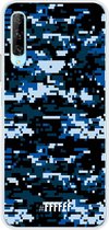 6F hoesje - geschikt voor Honor 9X Pro -  Transparant TPU Case - Navy Camouflage #ffffff