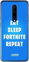 6F hoesje - geschikt voor OnePlus 7 Pro -  Transparant TPU Case - Fortnite - Eat Sleep Fortnite Repeat #ffffff